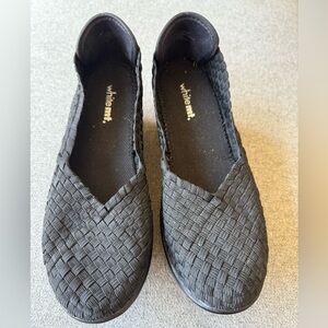 White Mountain Black Woven Flats